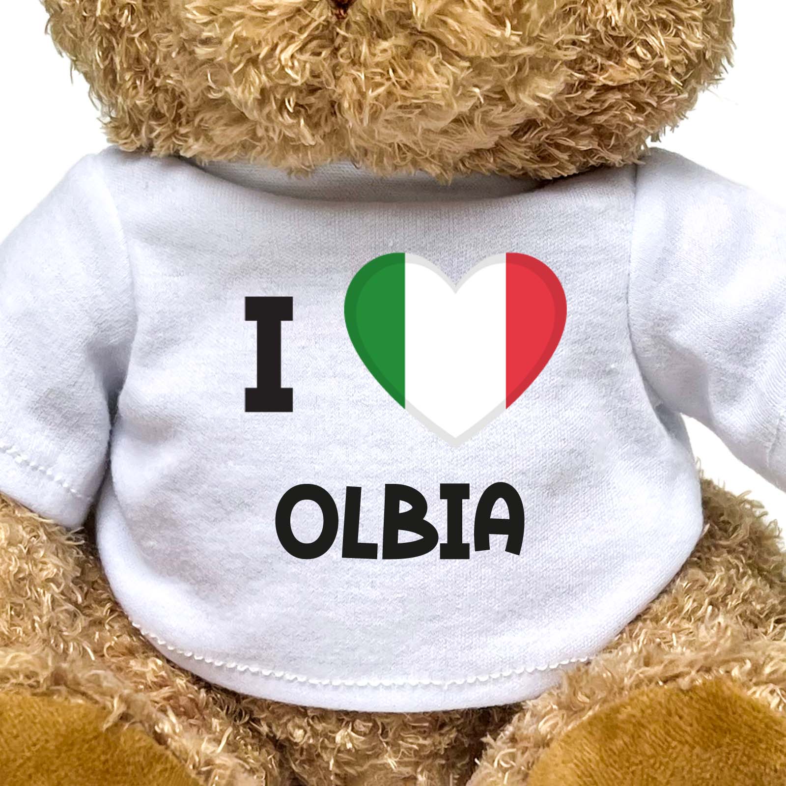 I LOVE OLBIA (ITALY FLAG) - Teddy Bear - Funny Souvenir Gift Present - Image 2