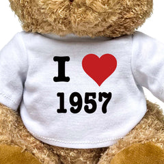 I LOVE 1957 - Teddy Bear - Cute Cuddly Soft - Funny Birthday Gift Present - Image 2