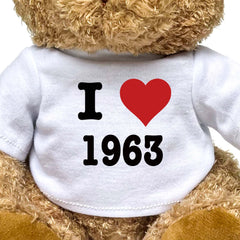 I LOVE 1963 - Teddy Bear - Cute Cuddly Soft - Funny Birthday Gift Present - Image 2