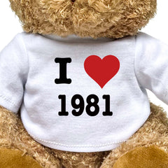 I LOVE 1981 - Teddy Bear - Cute Cuddly Soft - Funny Birthday Gift Present - Image 2