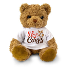 I LOVE CORGIS (ARTWORK) - Teddy Bear - Cute Cuddly Soft - Gift Present