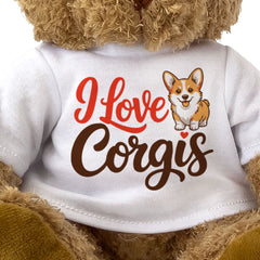 I LOVE CORGIS (ARTWORK) - Teddy Bear - Cute Cuddly Soft - Gift Present