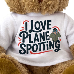 I LOVE PLANE SPOTTING (BINOCULARS) - Teddy Bear - Cute Cuddly - Gift Present