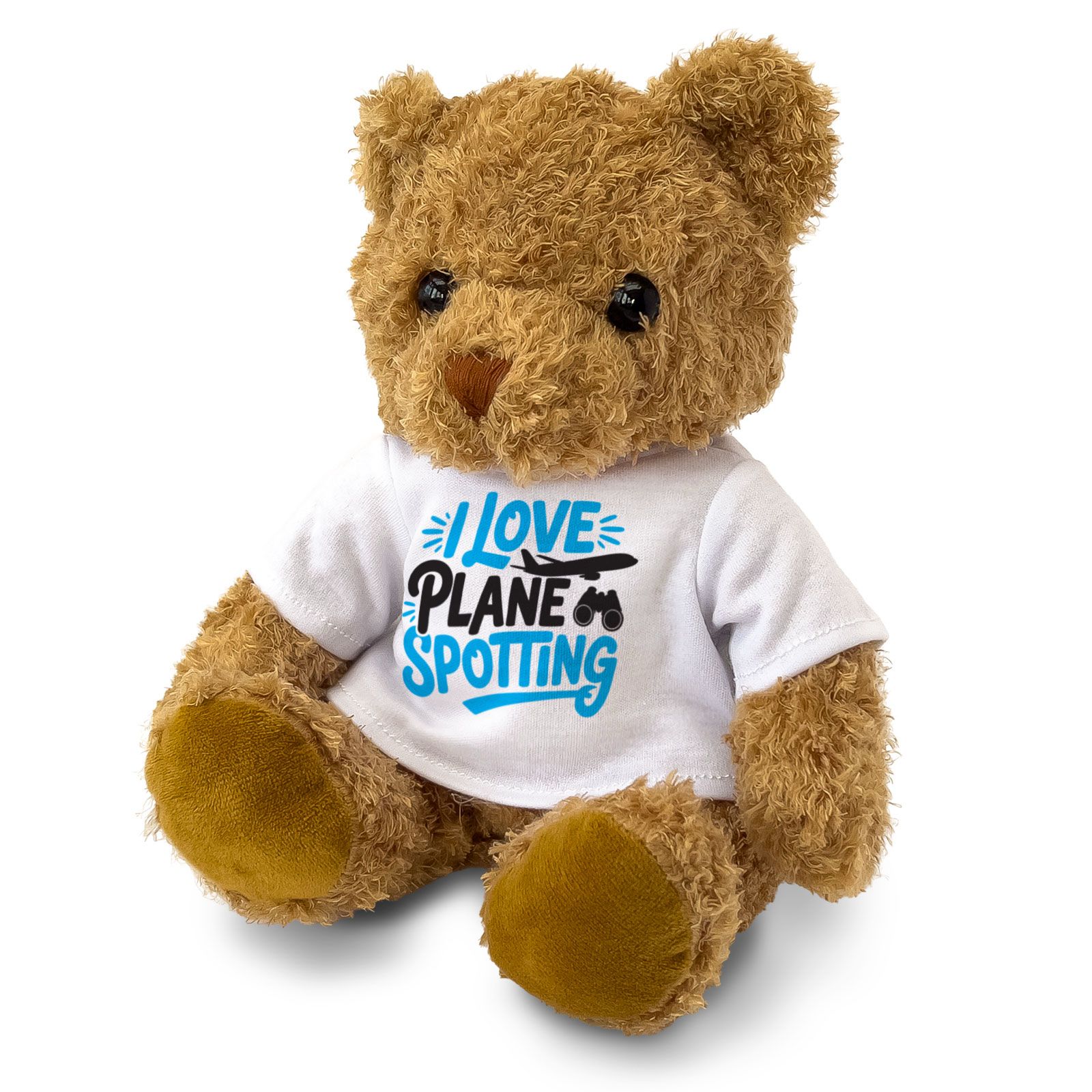 I LOVE PLANE SPOTTING (BLUE ARTWORK) - Teddy Bear - Cute Cuddly - Gift Present