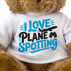 I LOVE PLANE SPOTTING (BLUE ARTWORK) - Teddy Bear - Cute Cuddly - Gift Present