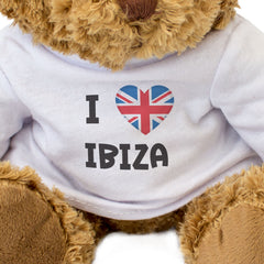 I LOVE IBIZA (UNION JACK) - Teddy Bear - Cute - Funny British Holiday Gift Present