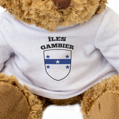 ÎLES GAMBIER FLAG - Teddy Bear - Cute Cuddly - French Polynesia Gift Present