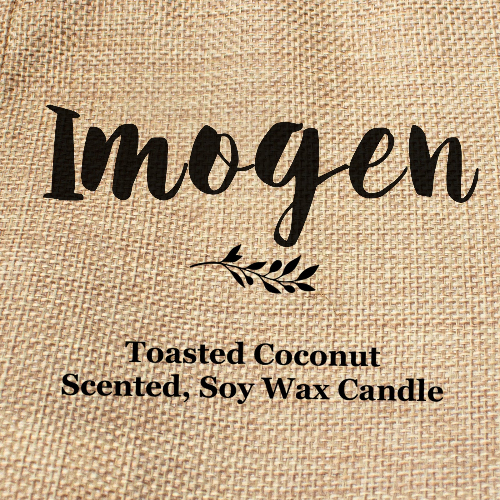 Imogen personalised faux-burlap candle gift bag
