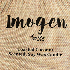 Imogen personalised faux-burlap candle gift bag