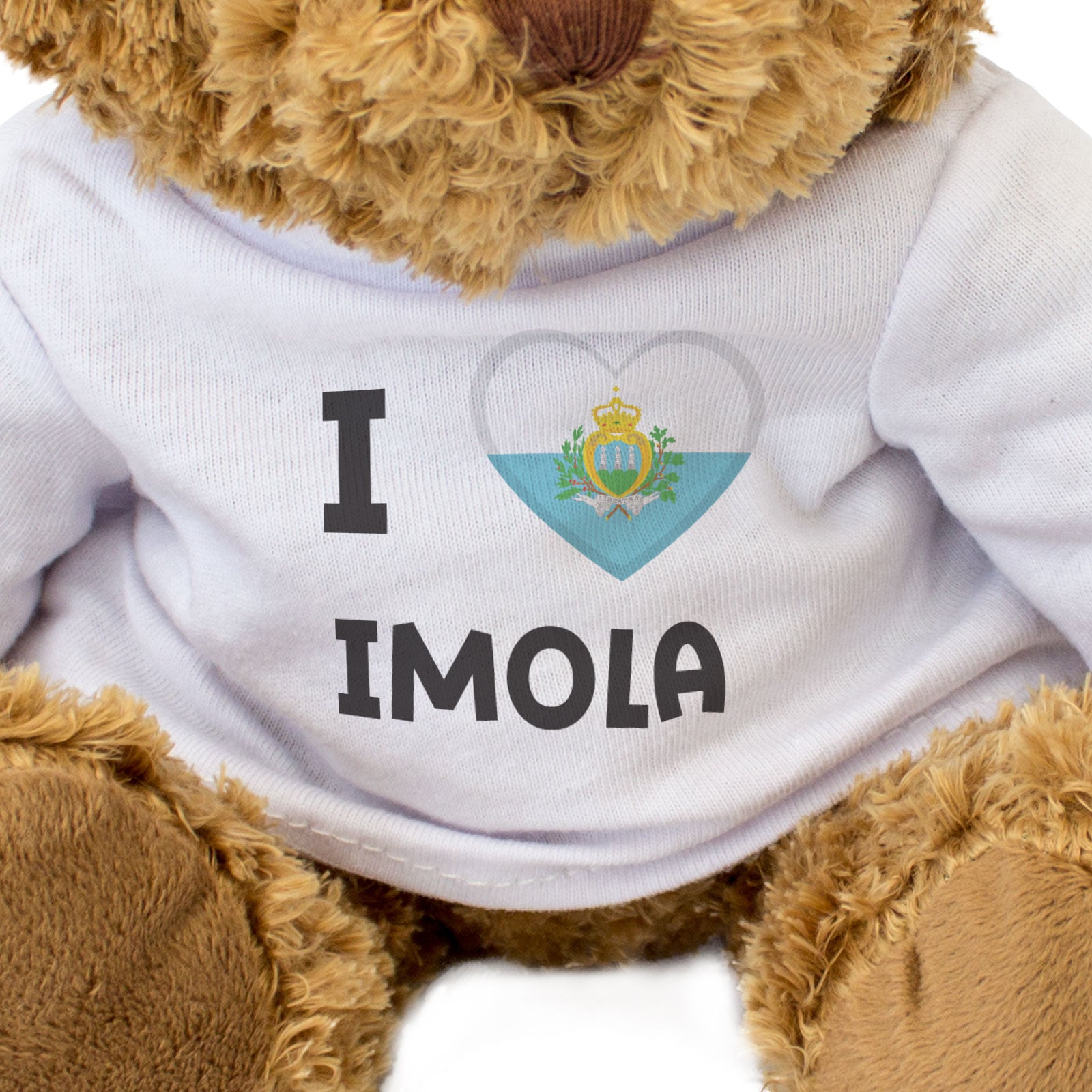 I LOVE IMOLA (SAN MARINO FLAG) - Teddy Bear - Cute Funny Souvenir Gift Present