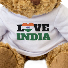 LOVE INDIA (FLAG HEART) - Teddy Bear - Cute Funny - Souvenir Gift Present