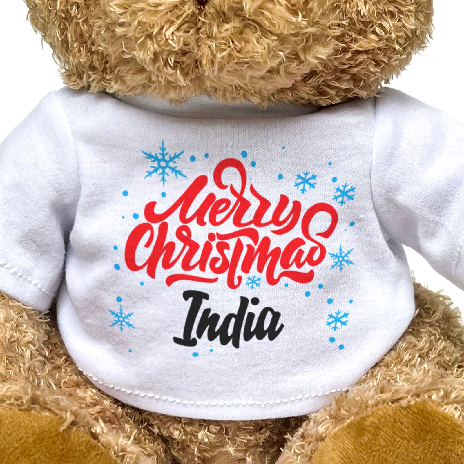 MERRY CHRISTMAS INDIA - Teddy Bear - Cute Cuddly Soft - Xmas Gift Present