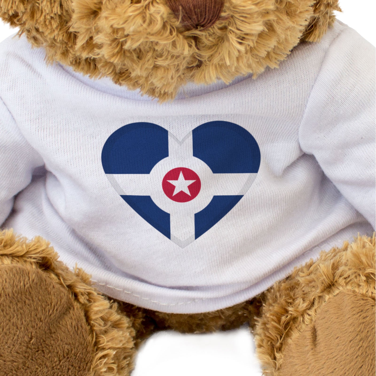 INDIANAPOLIS FLAG HEART - Teddy Bear - Cute Cuddly Soft - USA Gift Present