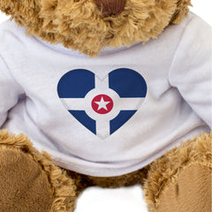 INDIANAPOLIS FLAG HEART - Teddy Bear - Cute Cuddly Soft - USA Gift Present