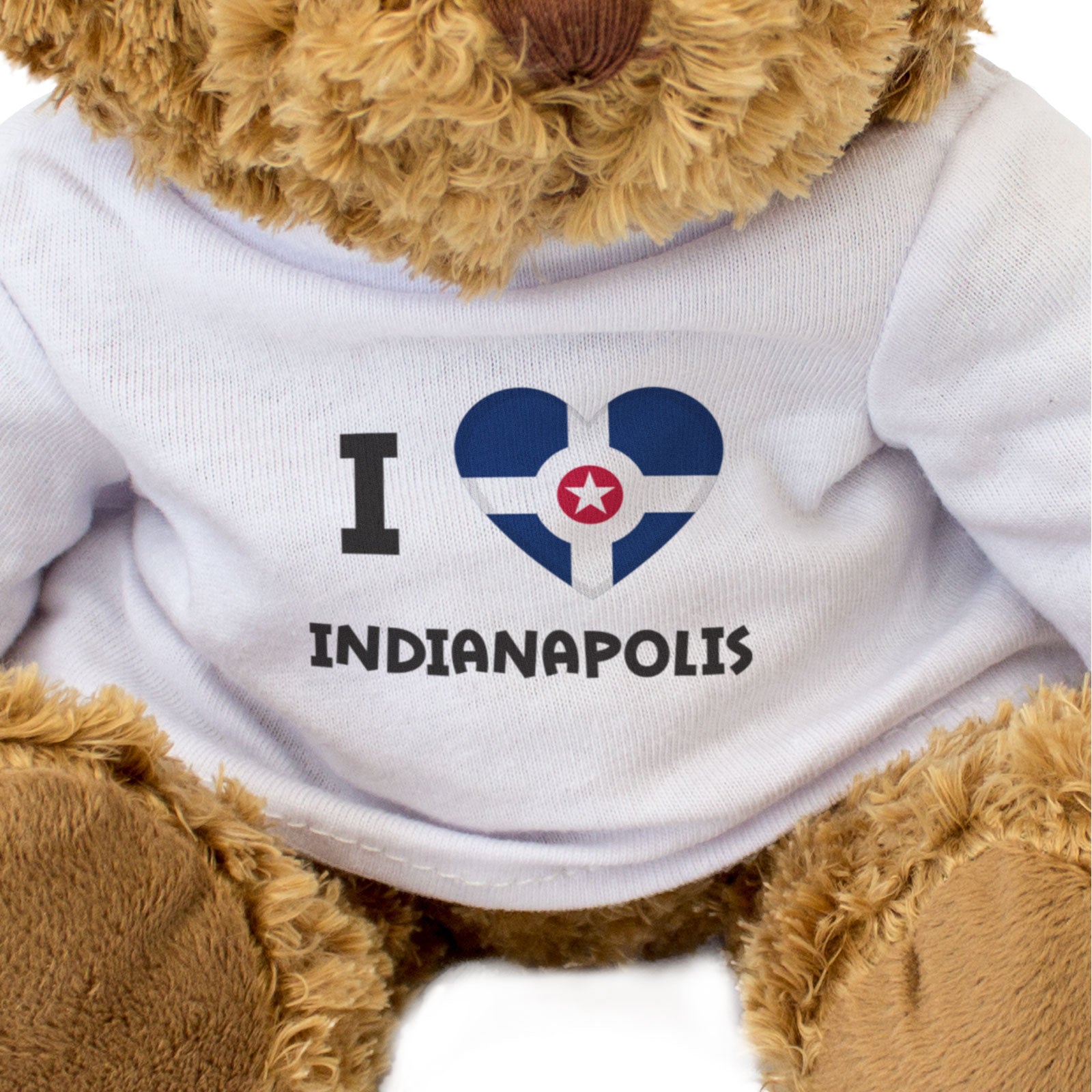 I LOVE INDIANAPOLIS FLAG - Teddy Bear - Cute Cuddly Soft - USA Gift Present