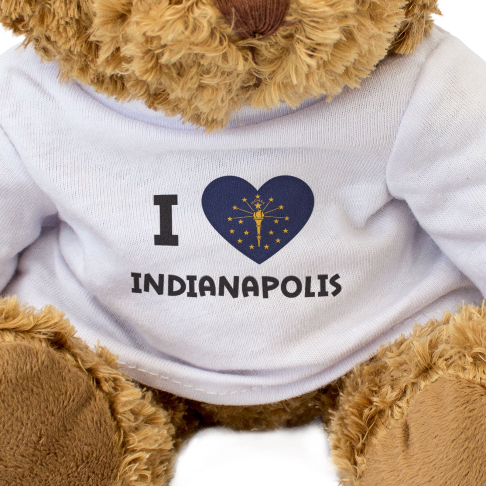 I LOVE INDIANAPOLIS (INDIANA FLAG) - Teddy Bear - Cute Cuddly - Gift Present