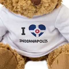 I LOVE INDIANAPOLIS FLAG - Teddy Bear - Cute Cuddly Soft - USA Gift Present