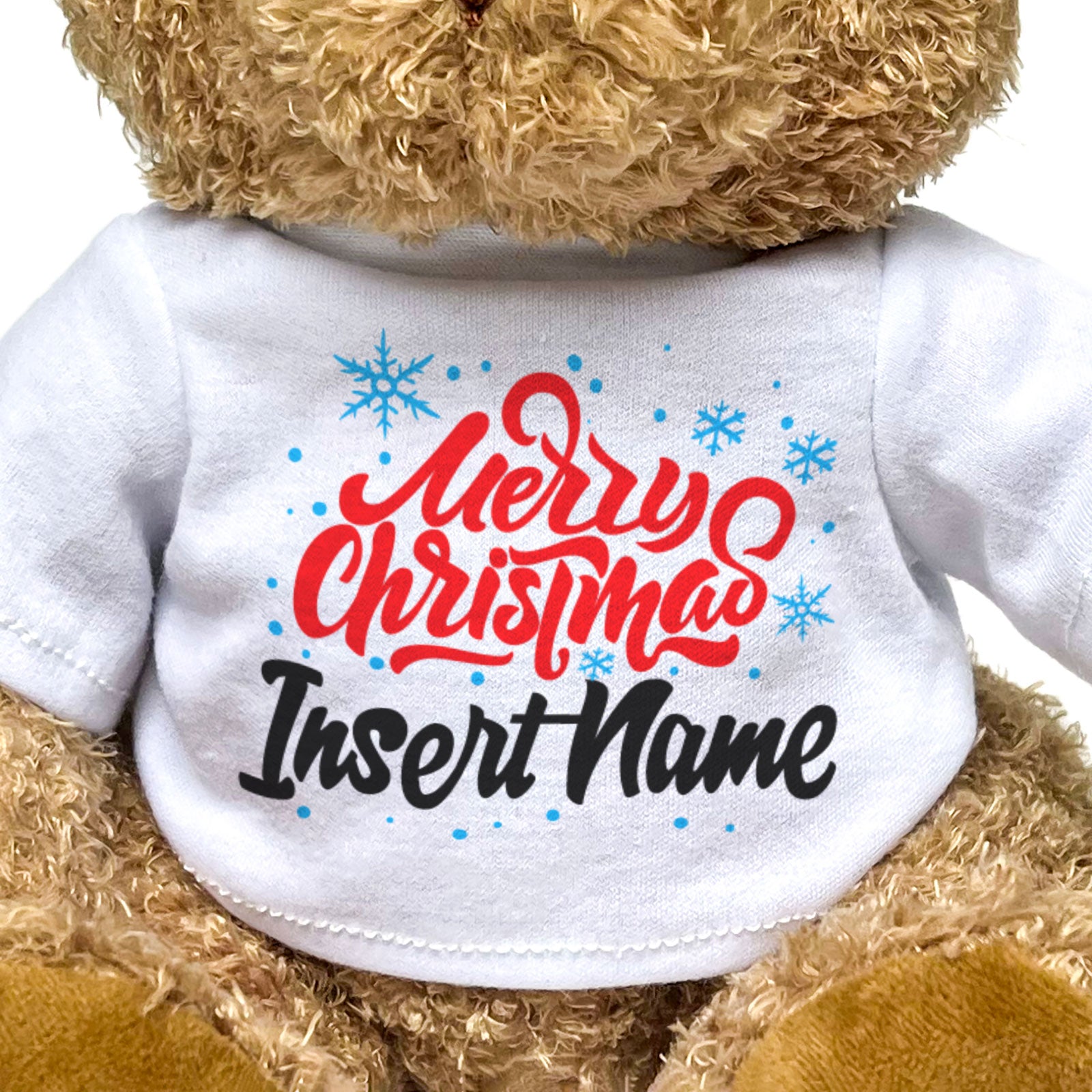 MERRY CHRISTMAS PERSONALISED NAME - Teddy Bear - Cute - Xmas Gift Present