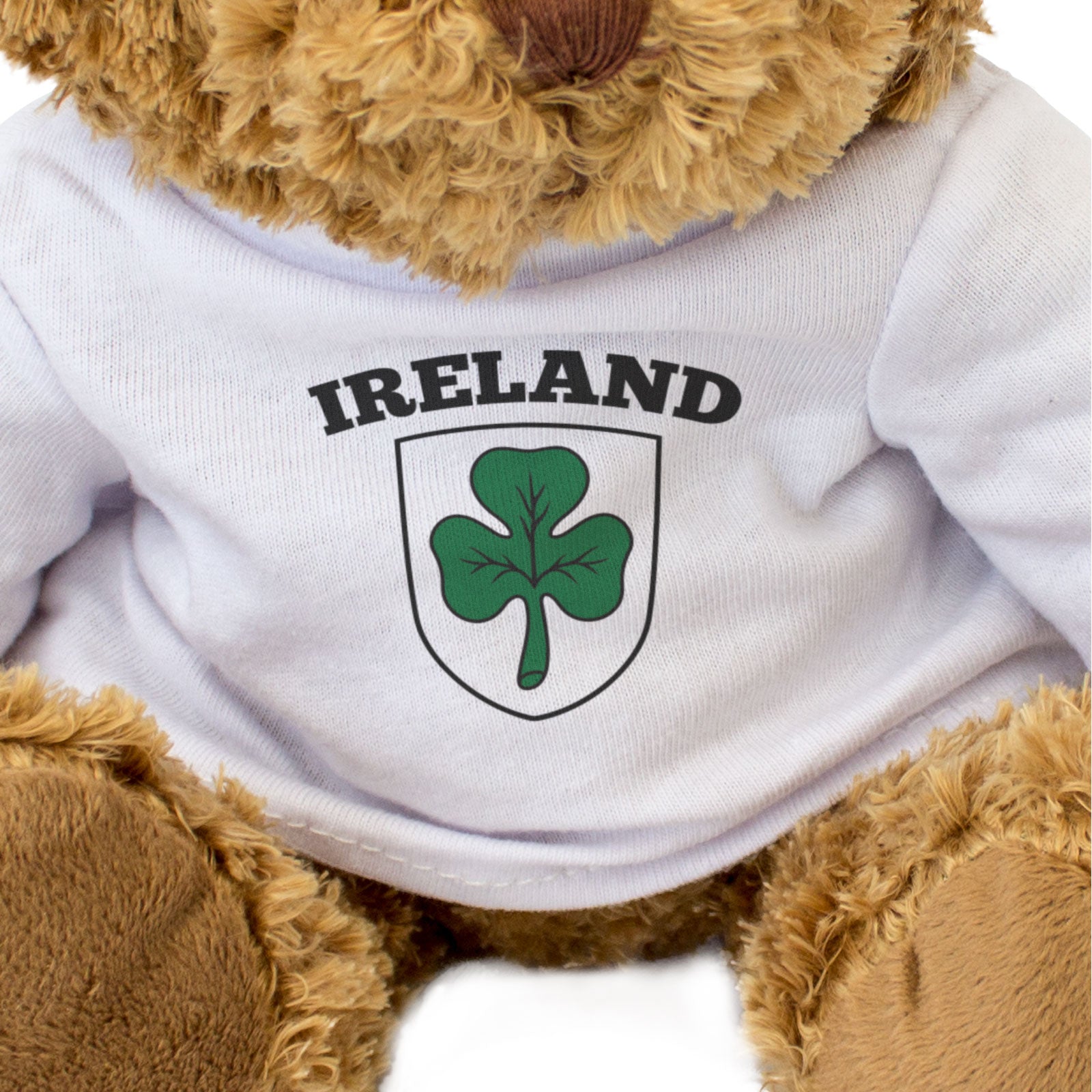 IRELAND (SHAMROCK ON WHITE FIELD) - Teddy Bear - Cute - Irish Gift Present