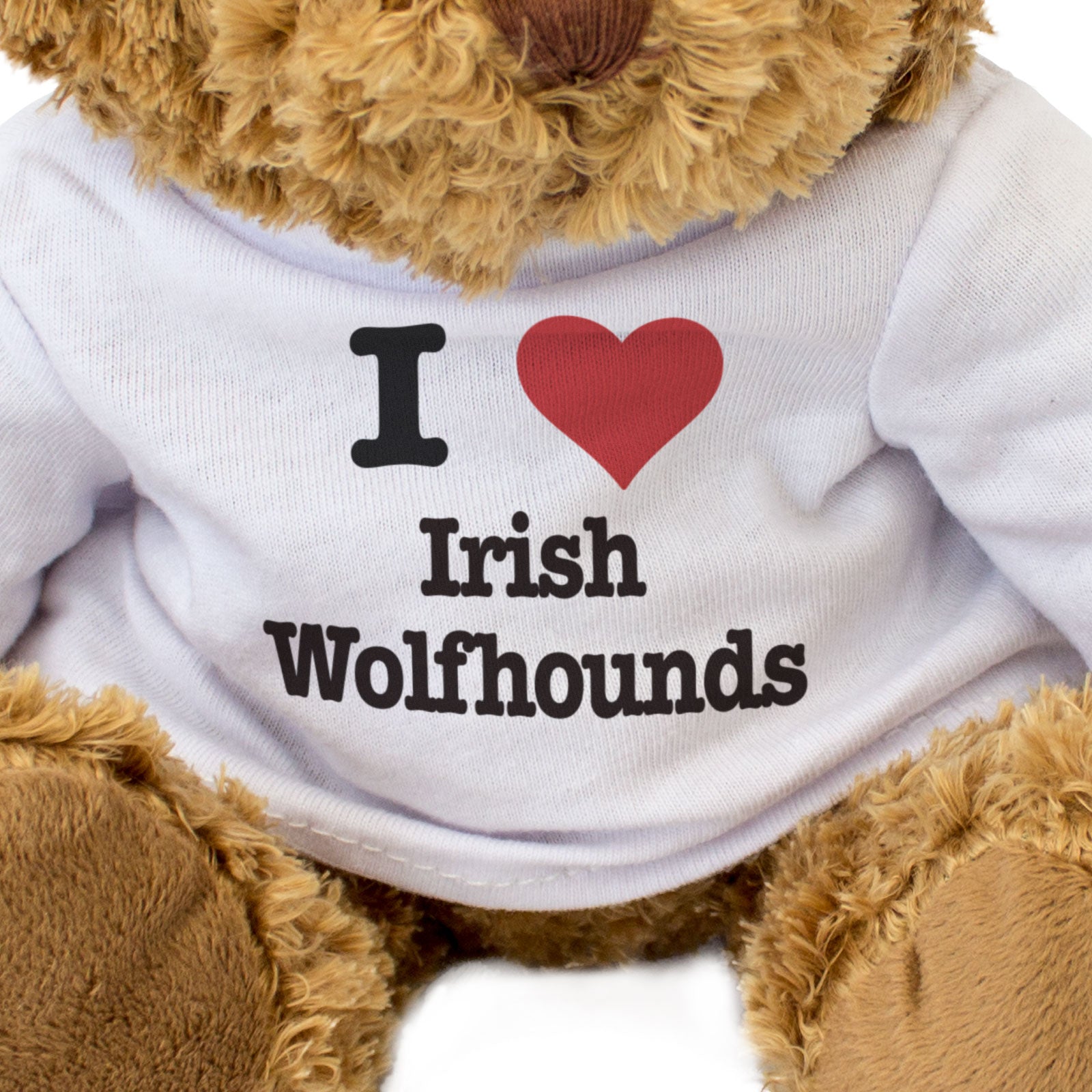 I LOVE IRISH WOLFHOUNDS - Teddy Bear - Cute Cuddly Soft Adorable - Gift Present