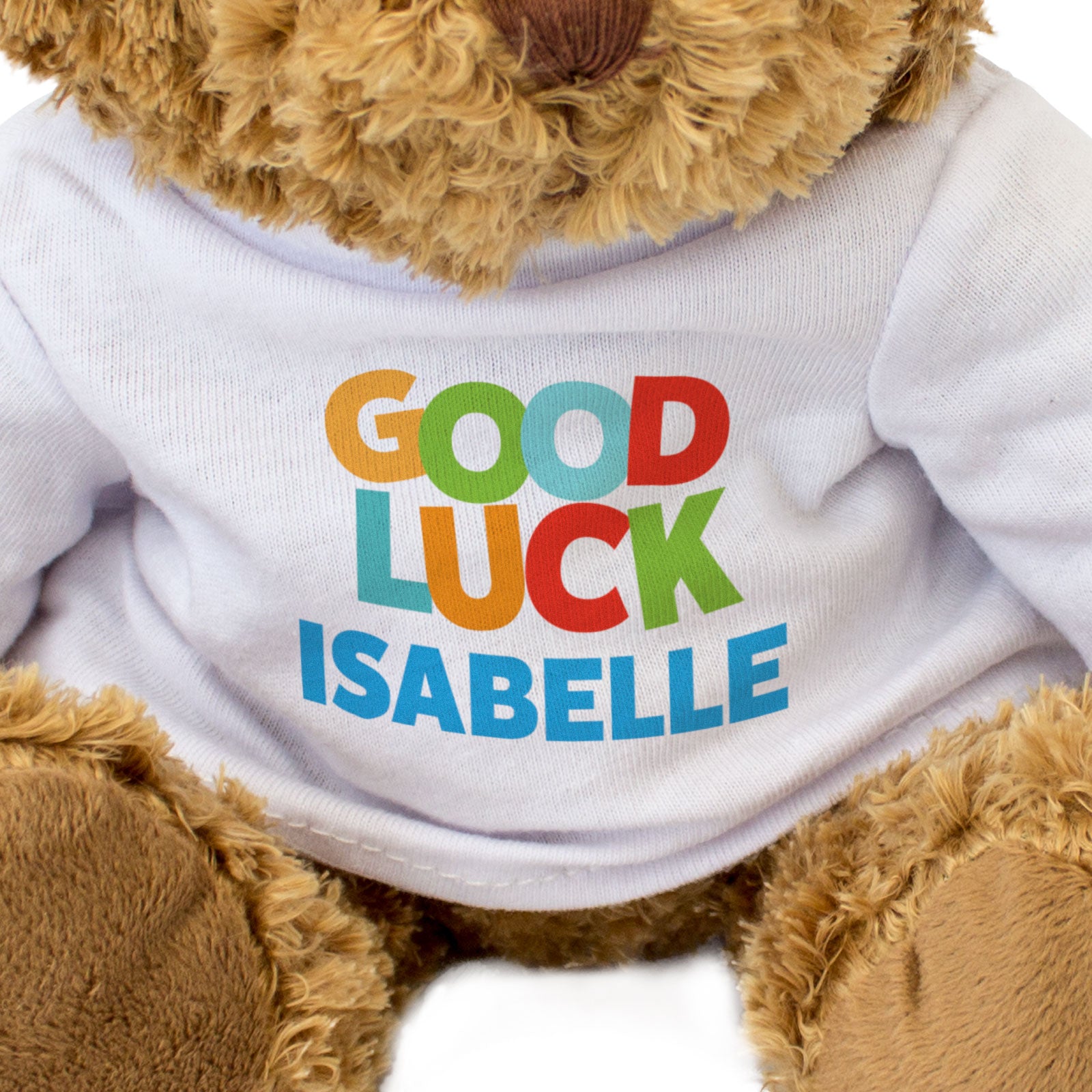 GOOD LUCK ISABELLE - Teddy Bear - Cute Cuddly Soft Adorable - Funny Gift Present