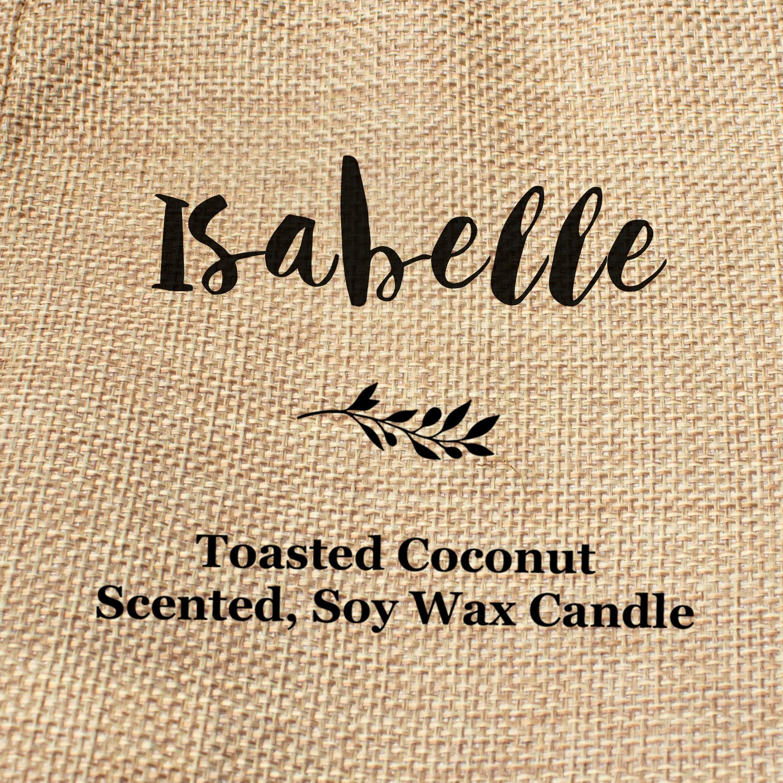 Isabelle personalised faux-burlap candle gift bag