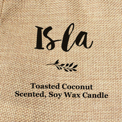 Isla personalised faux-burlap candle gift bag