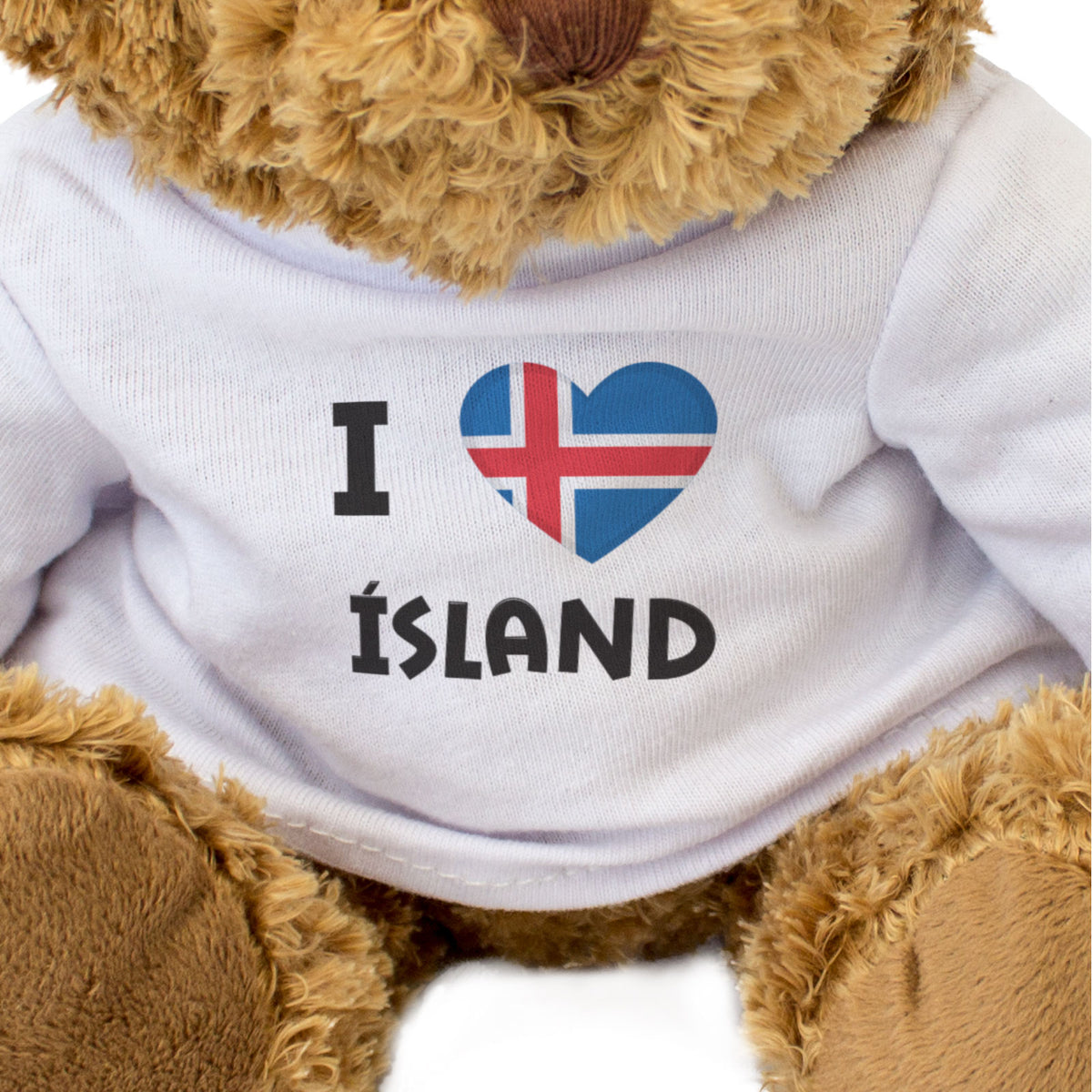 I Love Ísland Flag - Teddy Bear - Iceland Fan Gift Present