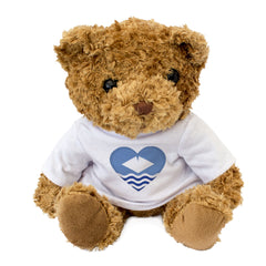 ISLE OF WIGHT FLAG HEART - Teddy Bear - Cute Cuddly Soft - Gift Present