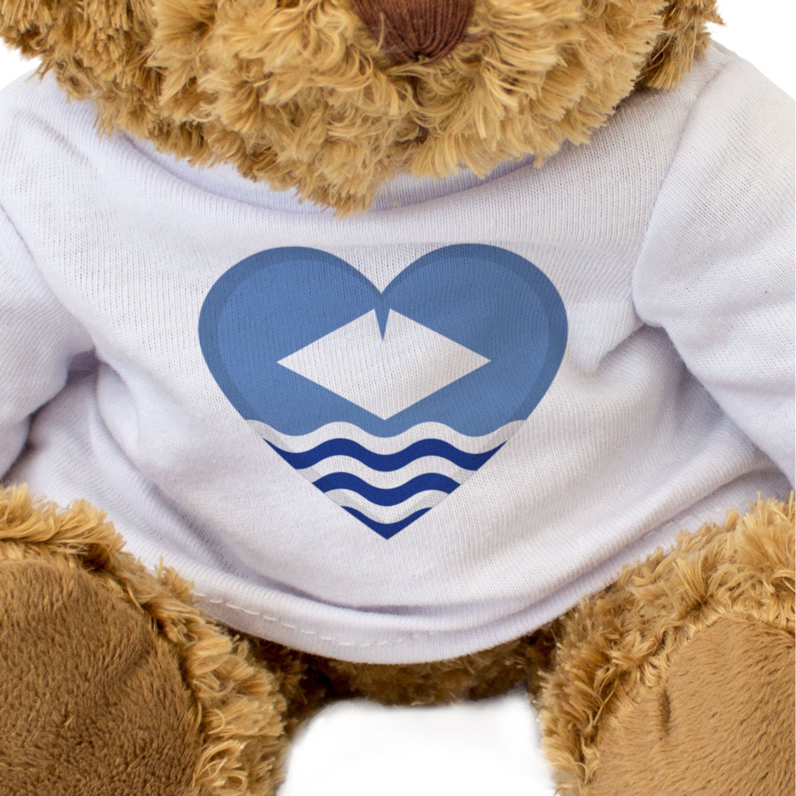 ISLE OF WIGHT FLAG HEART - Teddy Bear - Cute Cuddly Soft - Gift Present
