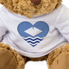 ISLE OF WIGHT FLAG HEART - Teddy Bear - Cute Cuddly Soft - Gift Present