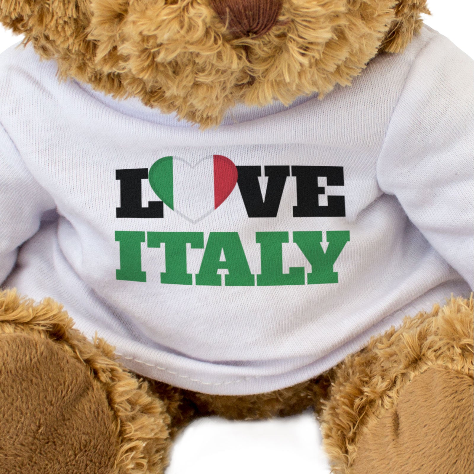 LOVE ITALY (FLAG HEART) - Teddy Bear - Funny Italian Souvenir Gift Present
