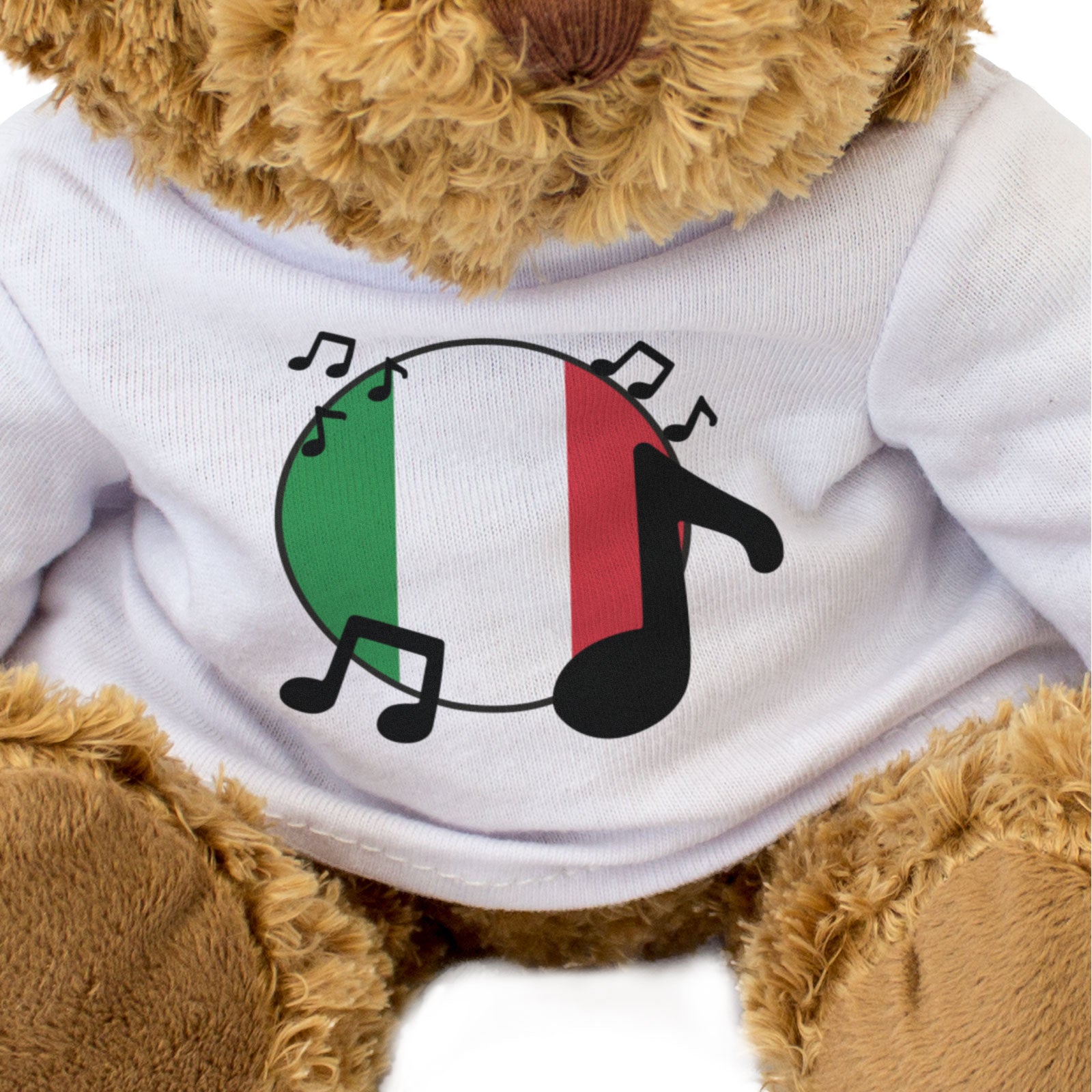 ITALY FLAG (MUSICAL NOTES) - Teddy Bear - Cute Italian Music Fan Gift Present