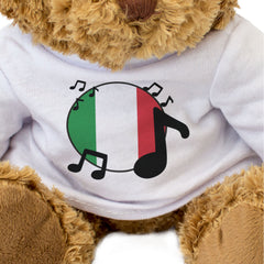 ITALY FLAG (MUSICAL NOTES) - Teddy Bear - Cute Italian Music Fan Gift Present