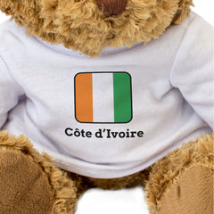 CÔTE D'IVOIRE FLAG SQUARE - Teddy Bear - Ivory Coast Souvenir Gift Present