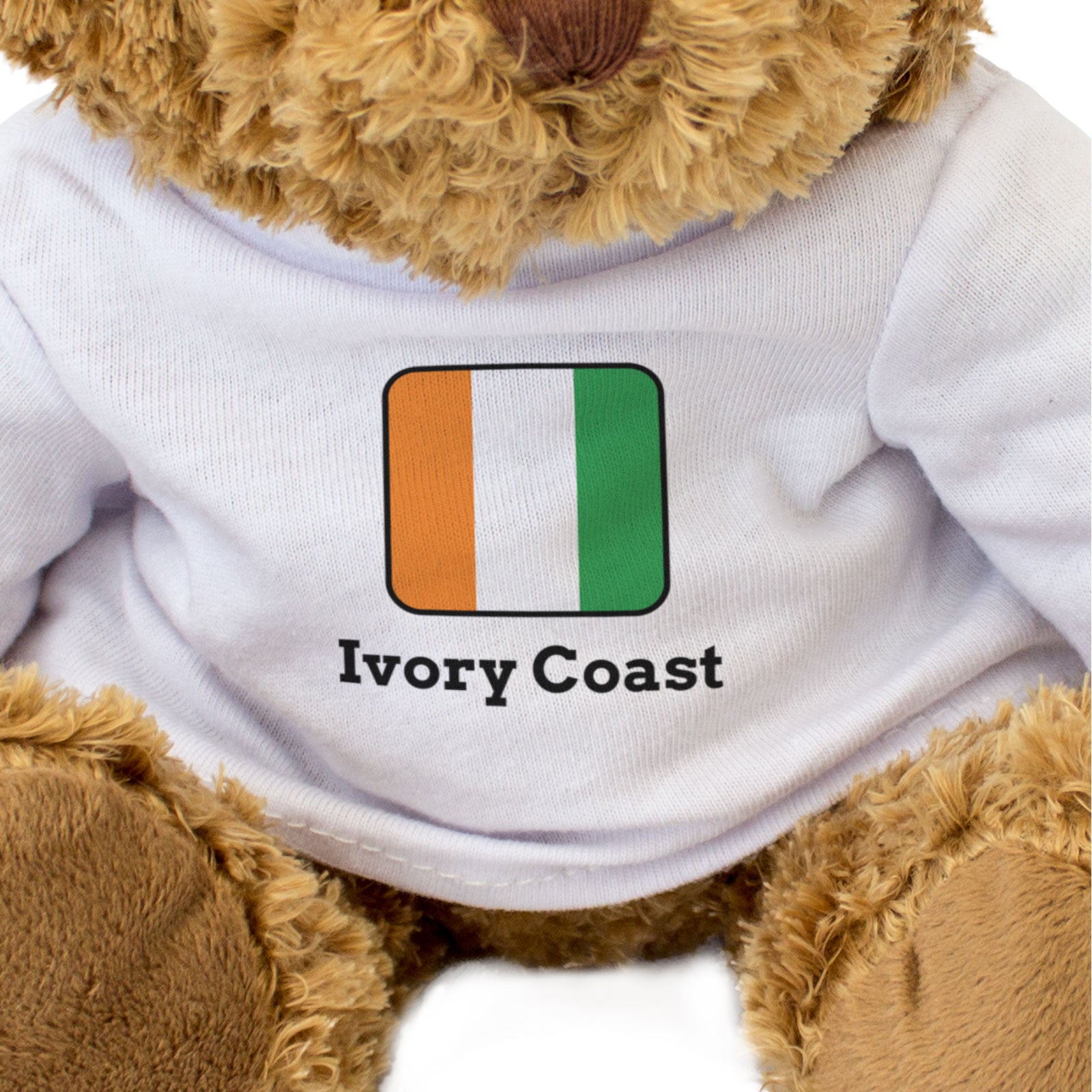 IVORY COAST FLAG SQUARE - Teddy Bear - Cute - Ivorian Souvenir Gift Present
