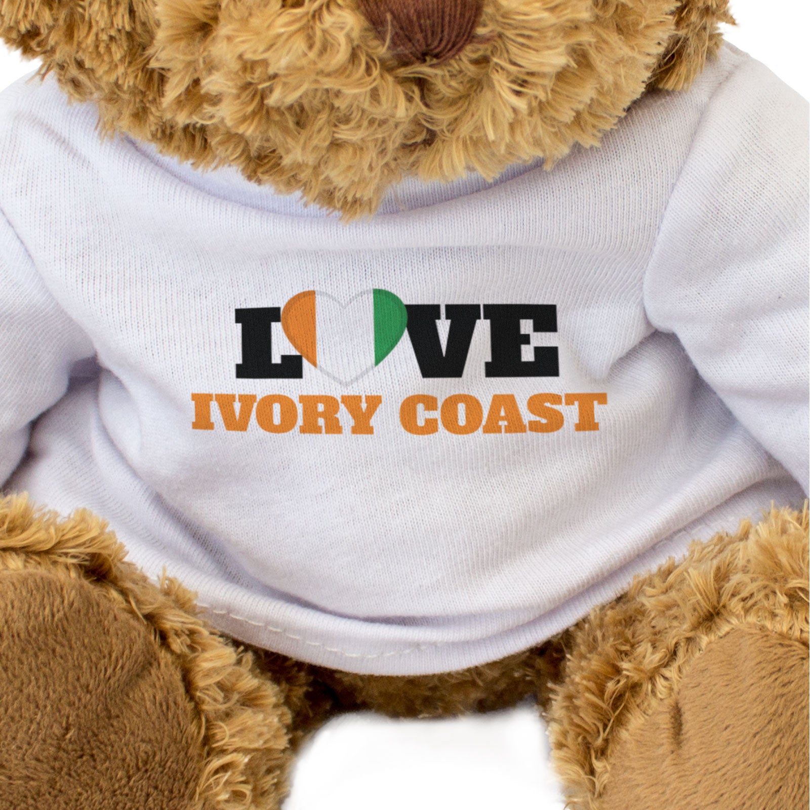LOVE IVORY COAST (FLAG HEART) - Teddy Bear - Cute - Funny Souvenir Gift Present