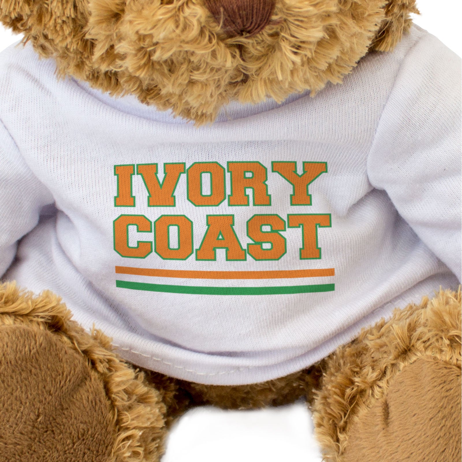 IVORY COAST FLAG STRIPES - Teddy Bear - Cute - Ivorian Souvenir Gift Present