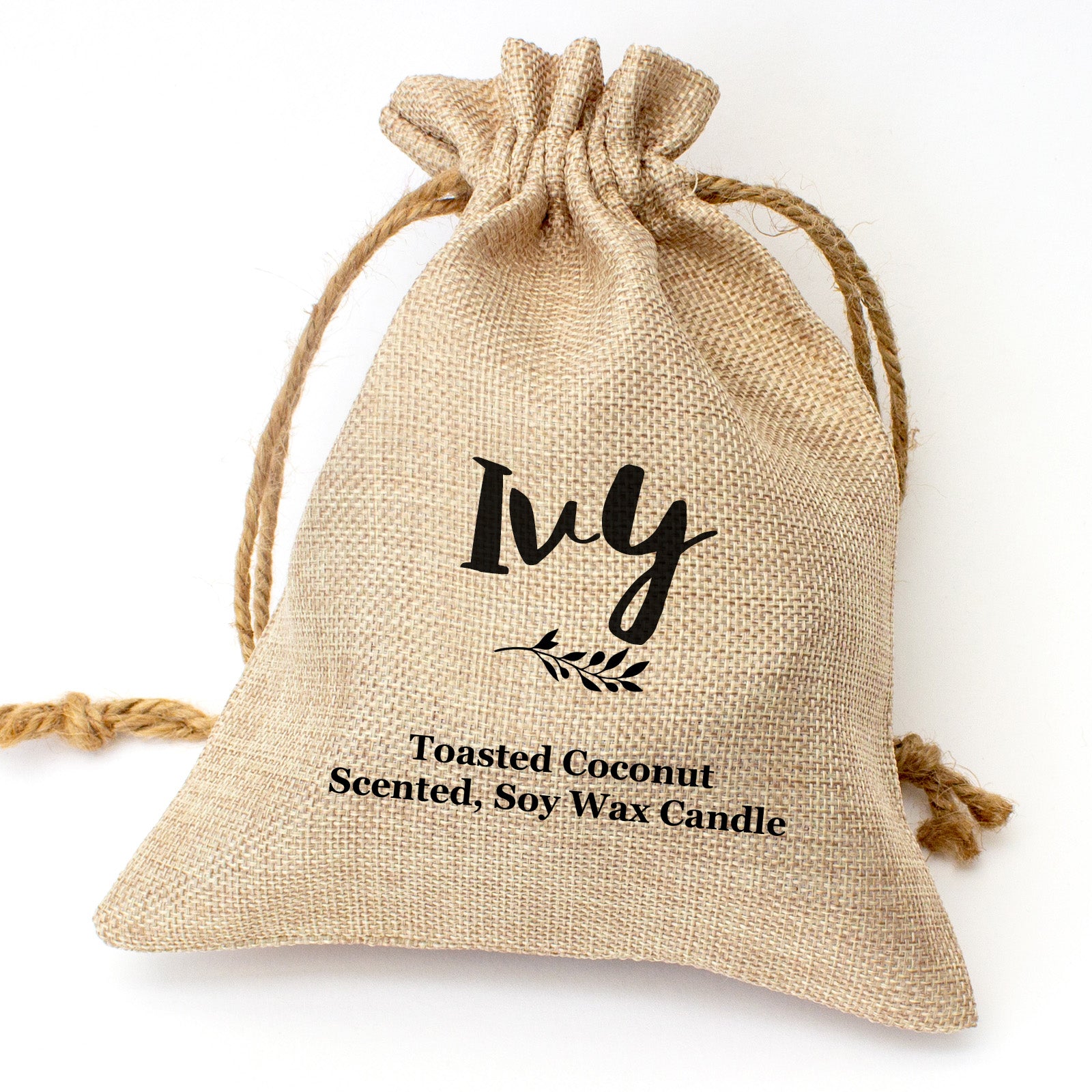Ivy personalised toasted coconut candle gift set