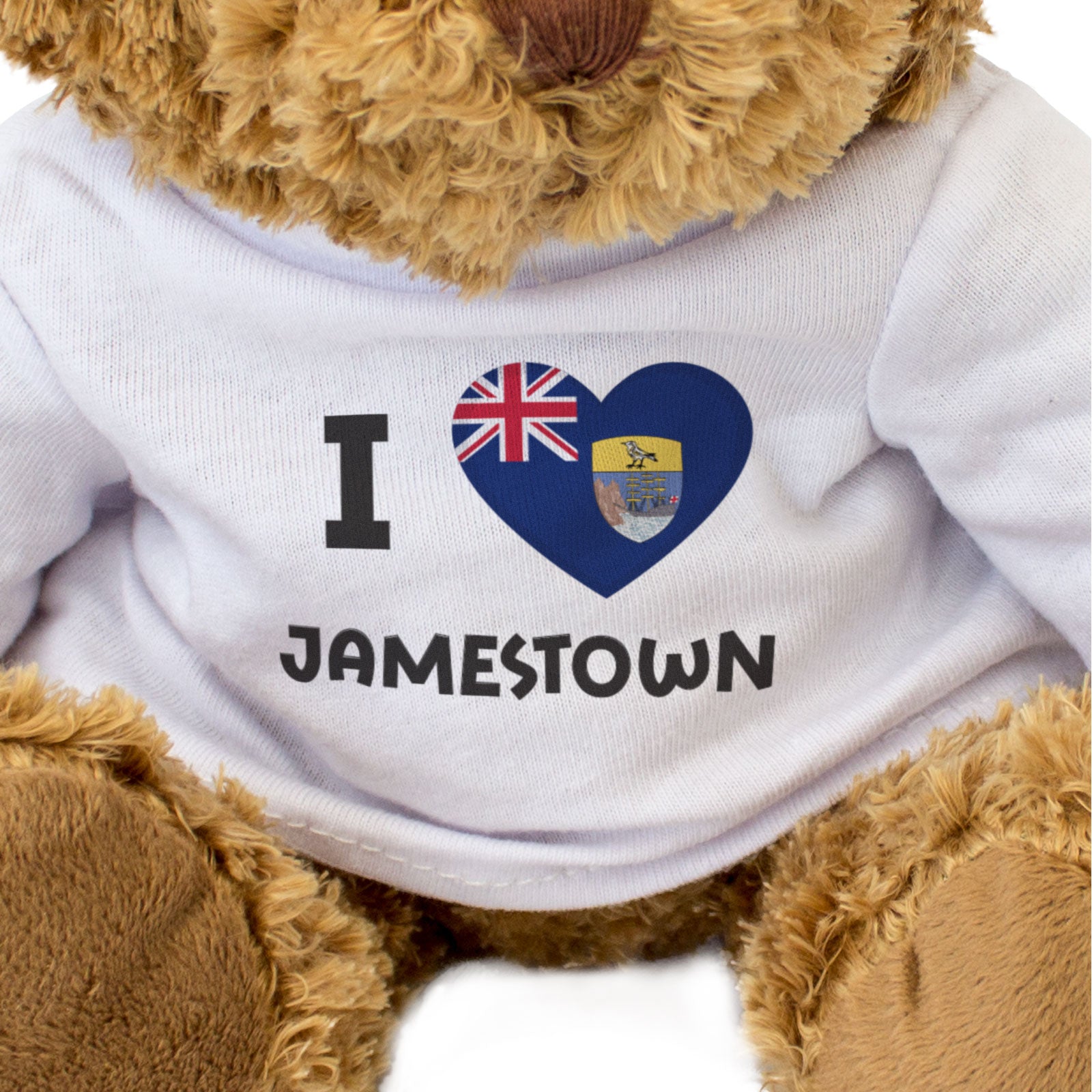I LOVE JAMESTOWN (SAINT HELENA FLAG) - Teddy Bear - Funny Souvenir Gift Present