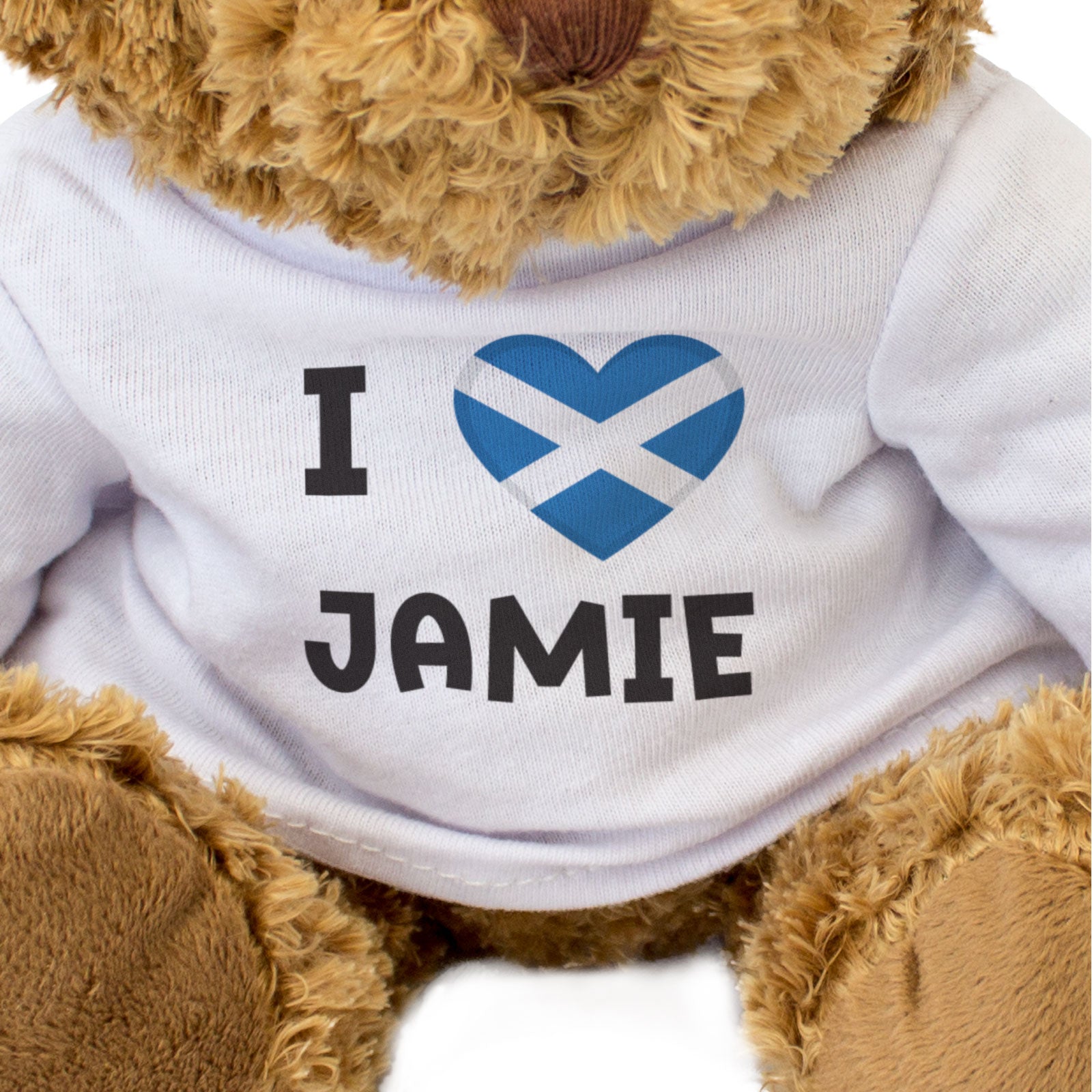 I LOVE JAMIE (SCOTLAND FLAG) - Teddy Bear - Cute - Funny Scottish Gift Present