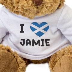 I LOVE JAMIE (SCOTLAND FLAG) - Teddy Bear - Cute - Funny Scottish Gift Present