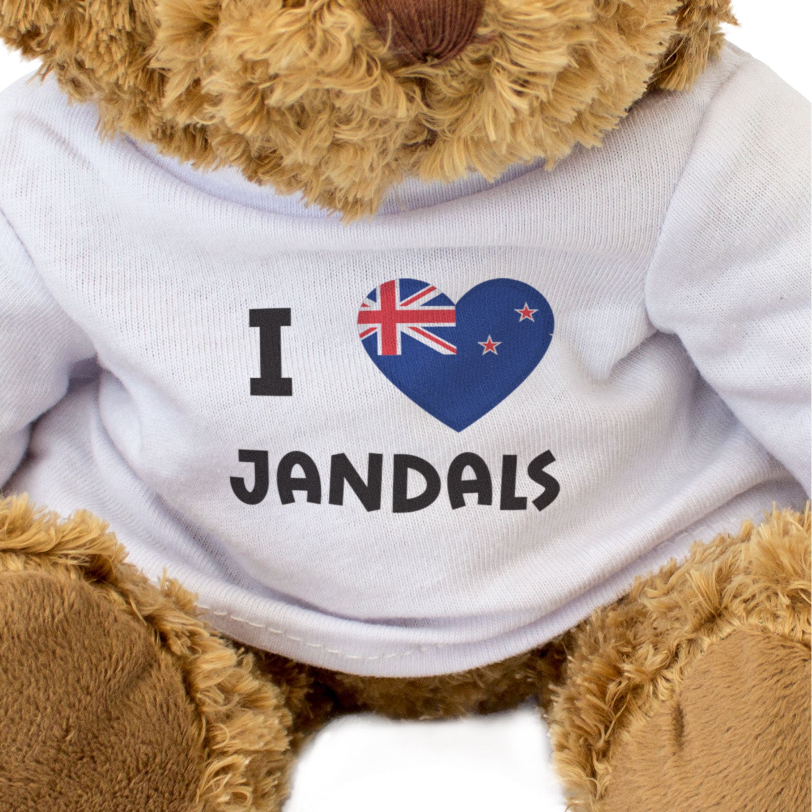 I LOVE JANDALS (NEW ZEALAND FLAG) - Teddy Bear - Cute Funny - Gift Present