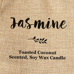 Jasmine personalised faux-burlap candle gift bag