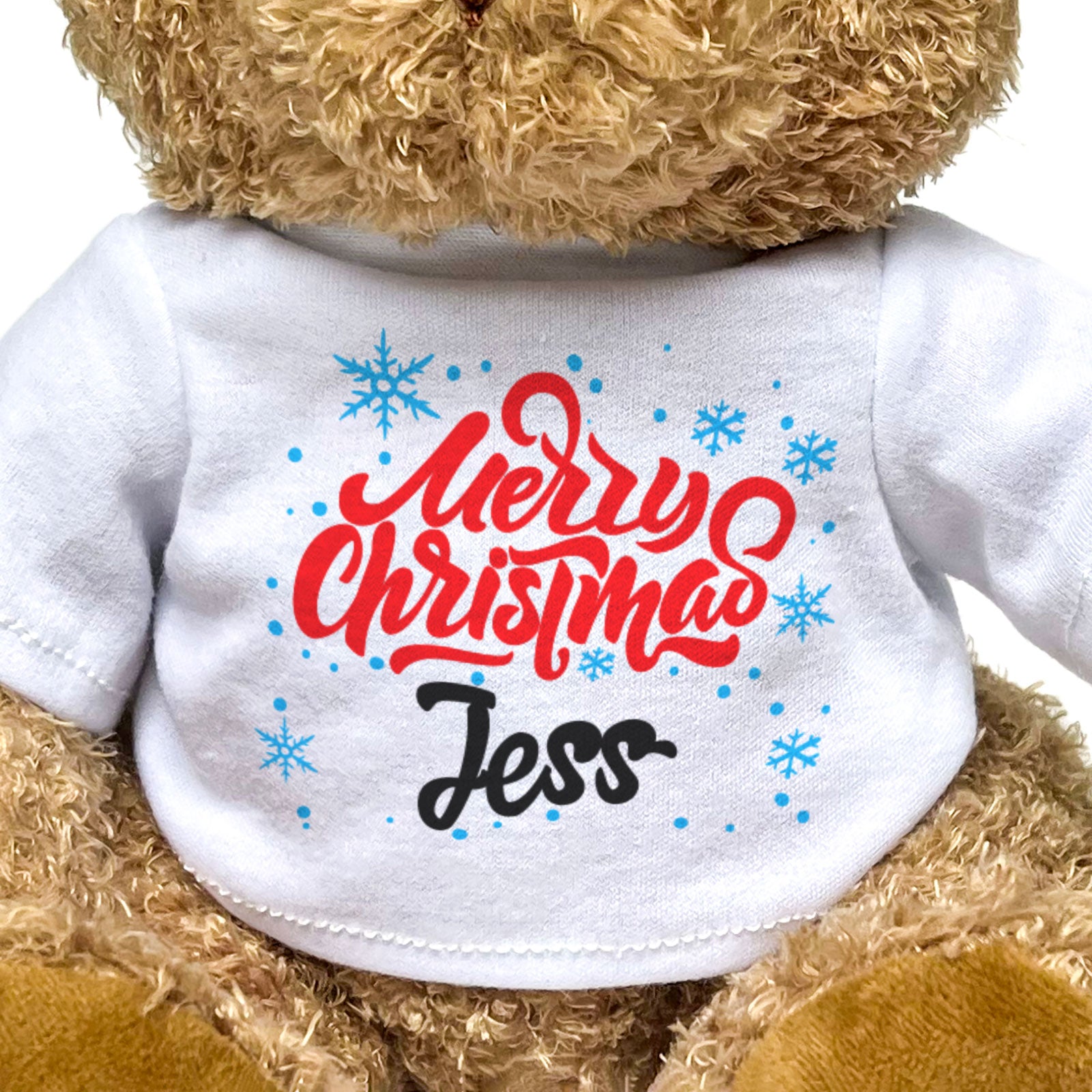 MERRY CHRISTMAS JESS - Teddy Bear - Cute Cuddly Soft - Xmas Gift Present