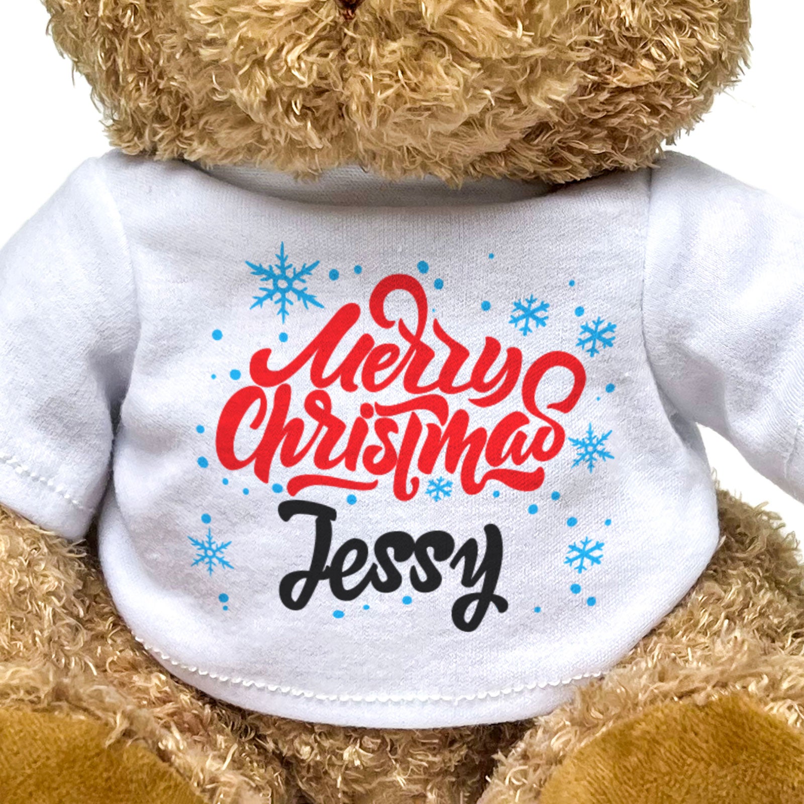 MERRY CHRISTMAS JESSY - Teddy Bear - Cute Cuddly Soft - Xmas Gift Present