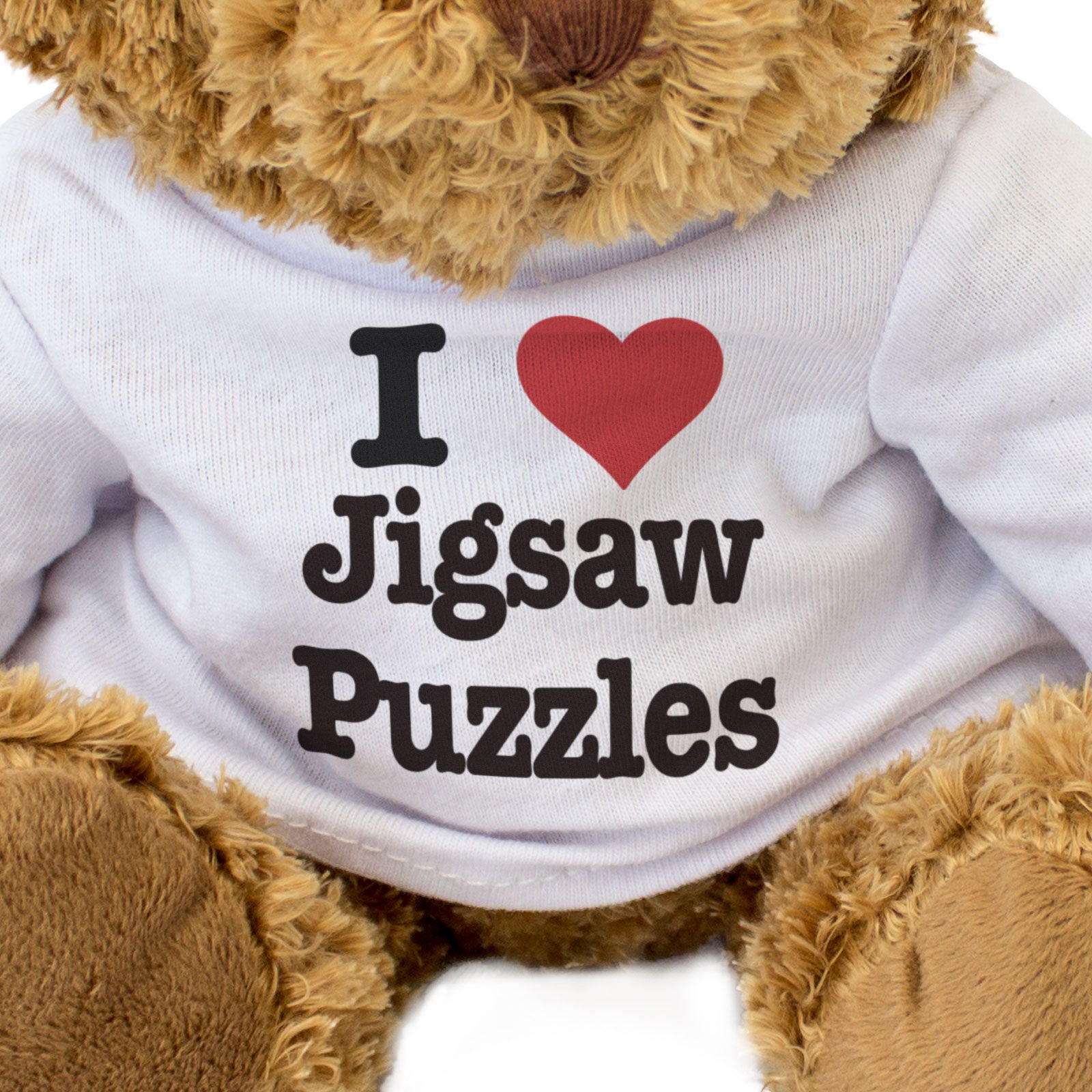 I LOVE JIGSAW PUZZLES - Teddy Bear - Cute Cuddly Soft Adorable - Gift Present