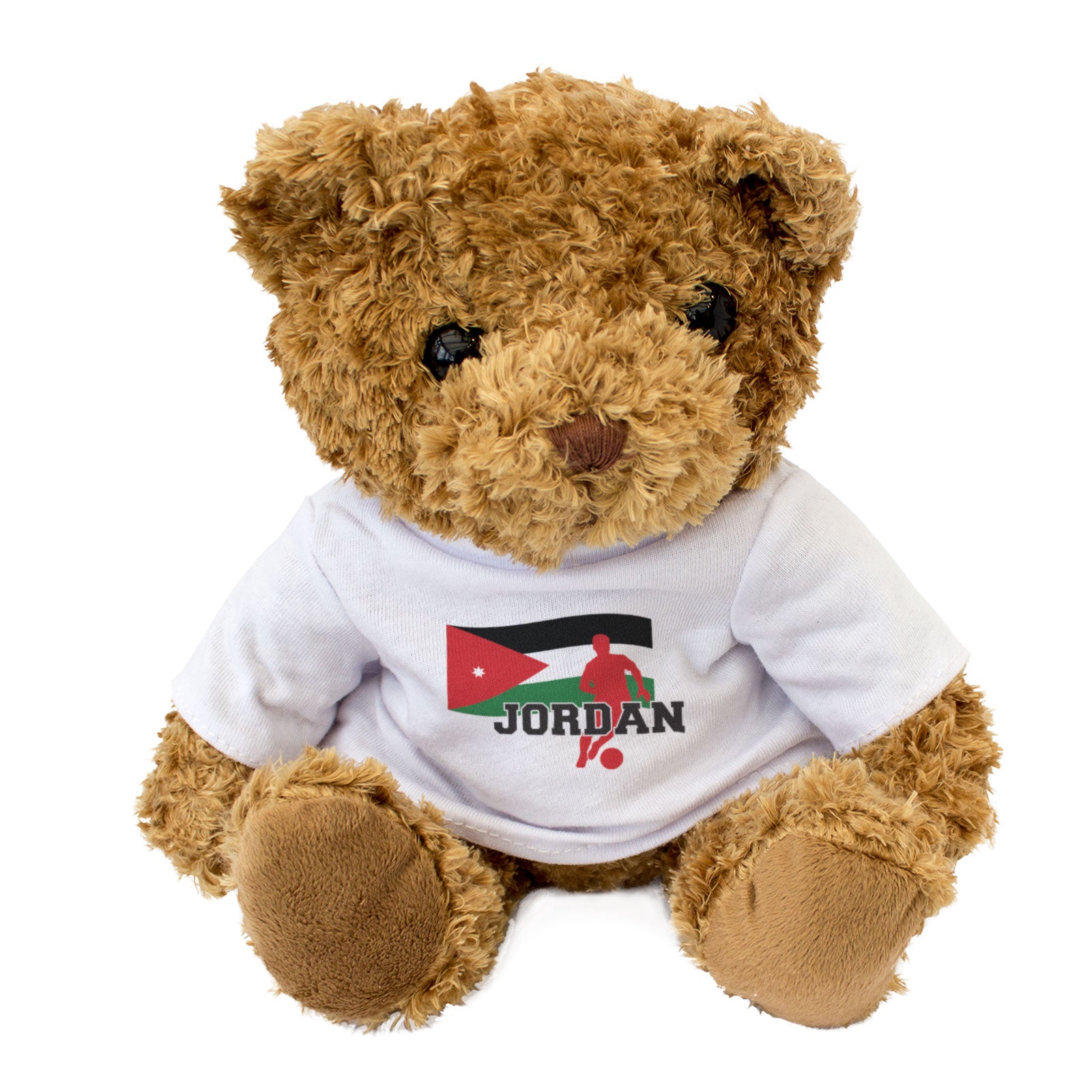 JORDAN FLAG (FOOTBALL) - Teddy Bear - Cute - Jordanian Soccer Fan Gift Present