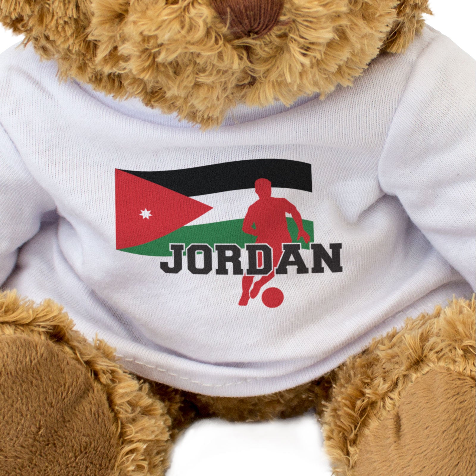 JORDAN FLAG (FOOTBALL) - Teddy Bear - Cute - Jordanian Soccer Fan Gift Present