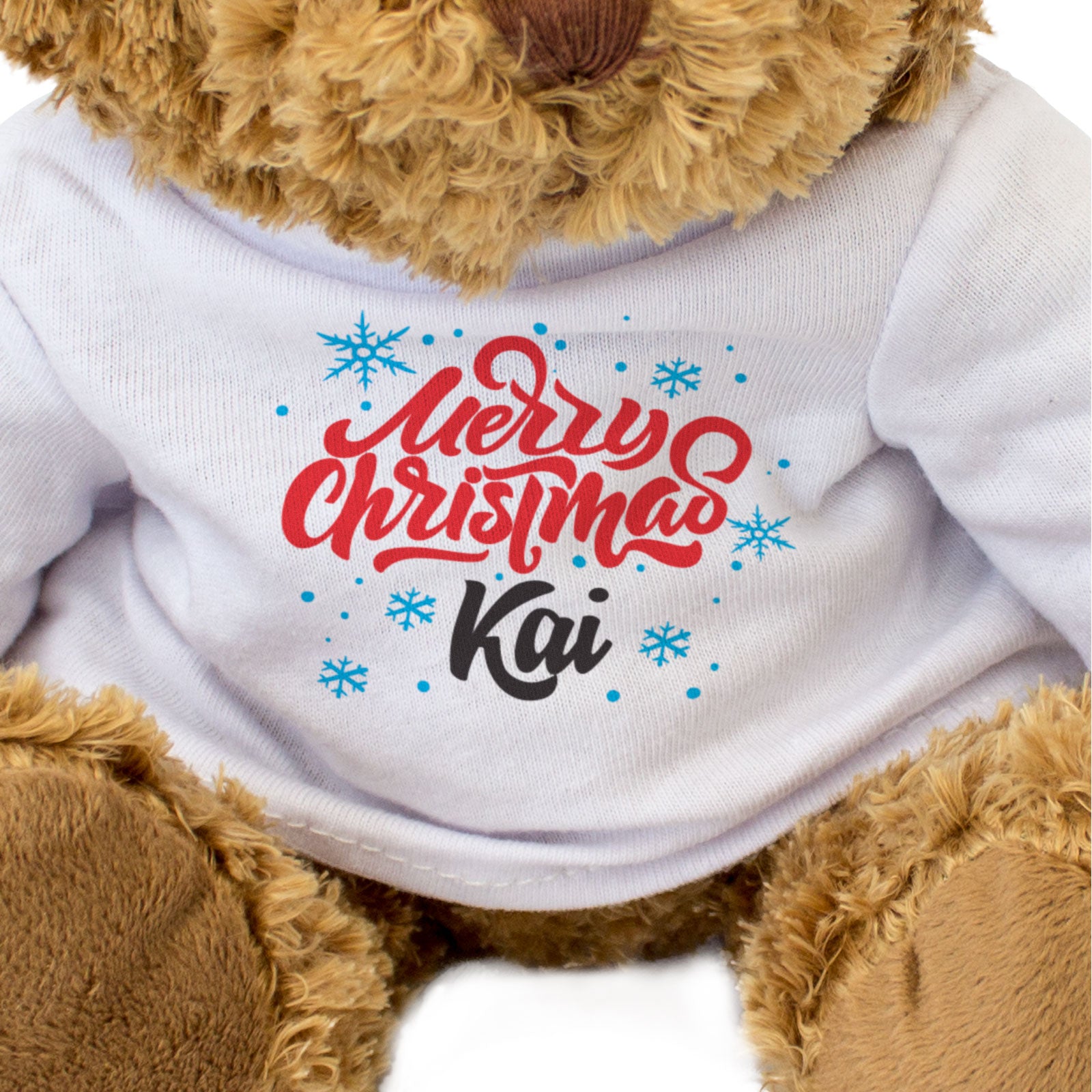 MERRY CHRISTMAS KAI - Teddy Bear - Cute Cuddly Soft - Funny Gift Present